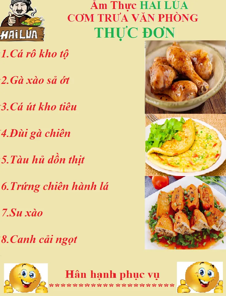 THỰC ĐƠN NGÀY 05-08-2020 