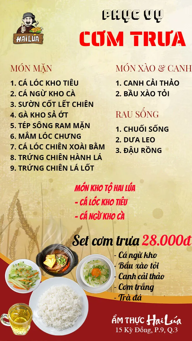 CƠM TRƯA NGÀY 19-04-2023 