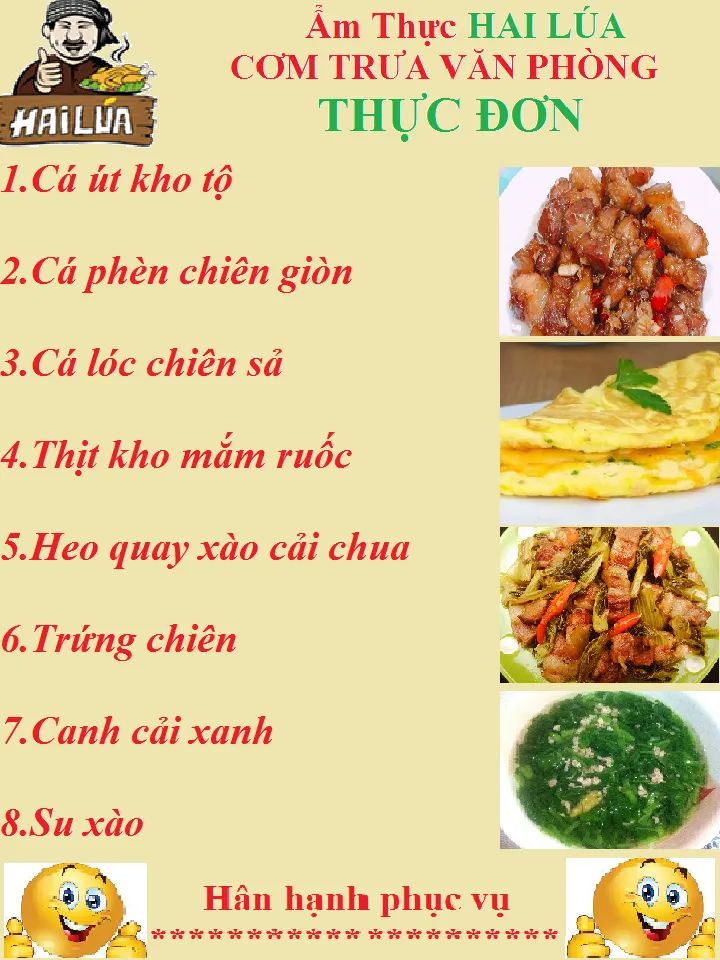 THỰC ĐƠN NGÀY 22-05-2020 