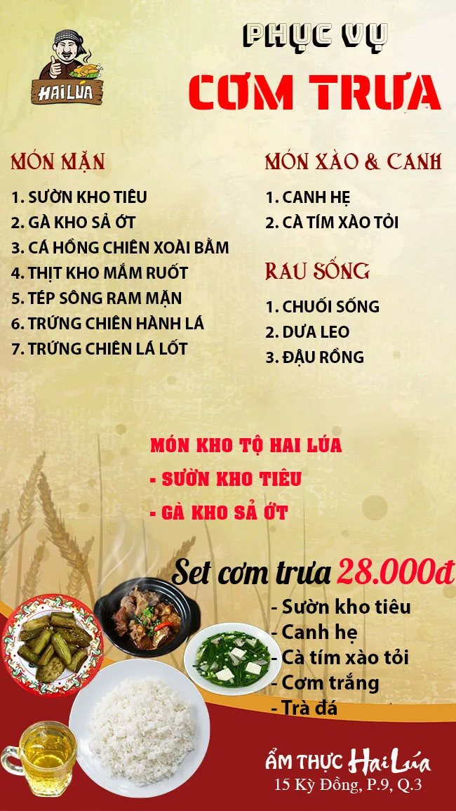 CƠM TRƯA NGÀY 29-08-2023 