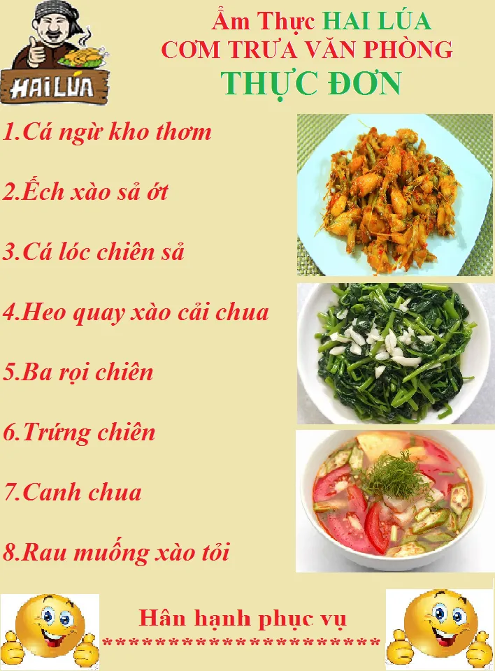 THỰC ĐƠN NGÀY 13-02-2020 