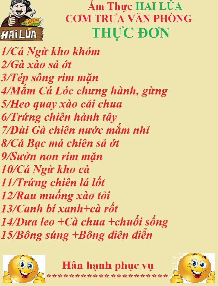 THỰC ĐƠN NGÀY 08-01-2021 