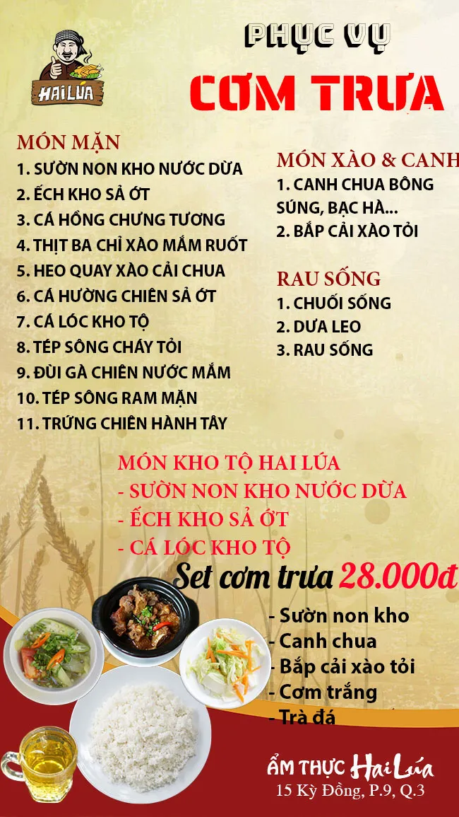 CƠM TRƯA NGÀY 15-10-2024 