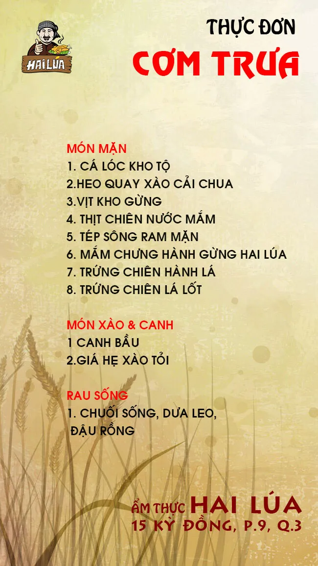 THỰC ĐƠN NGÀY 24-06-2022 