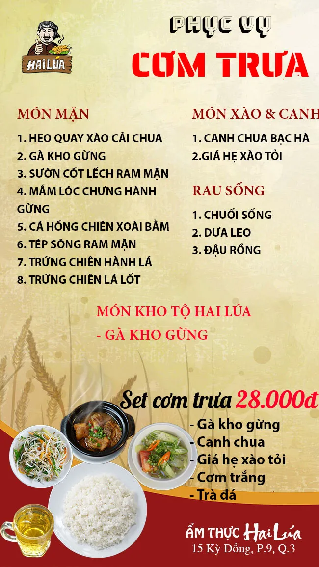 CƠM TRƯA NGÀY 28-09-2023 