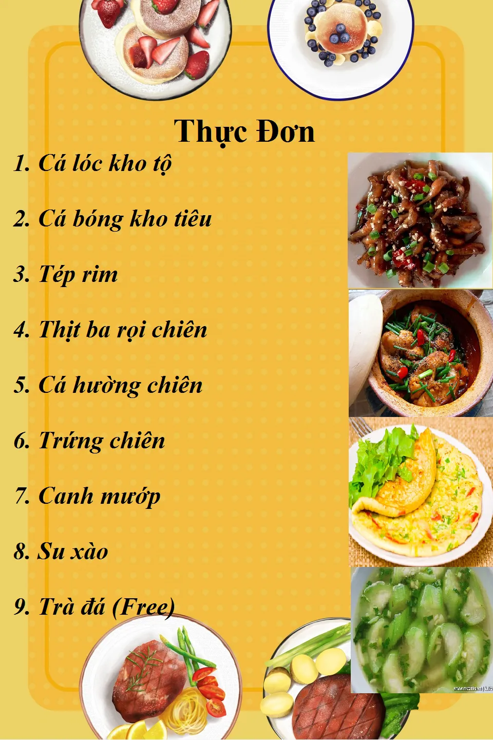THỰC ĐƠN NGÀY 08-01-2020 