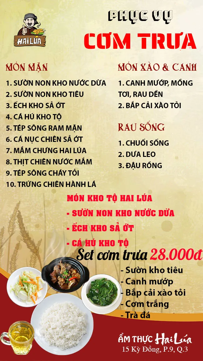 CƠM TRƯA NGÀY 29-12-2023 