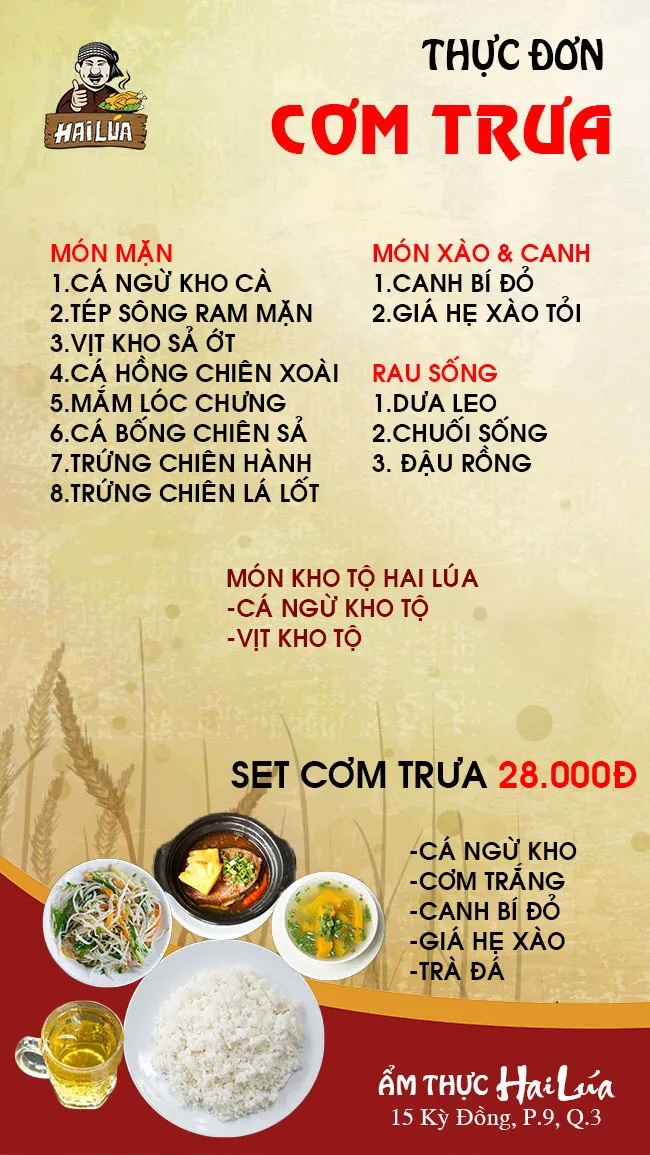 CƠM TRƯA NGÀY 23-09-2022 