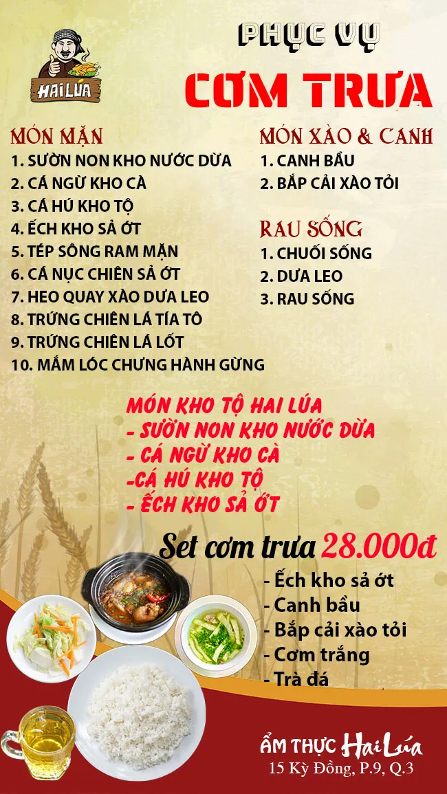 CƠM TRƯA NGÀY 03-06-2024 