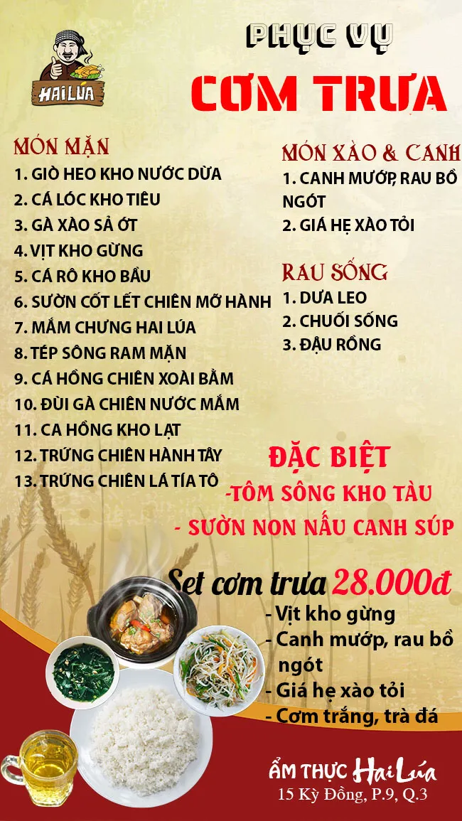 CƠM TRƯA NGÀY 22-01-2026 