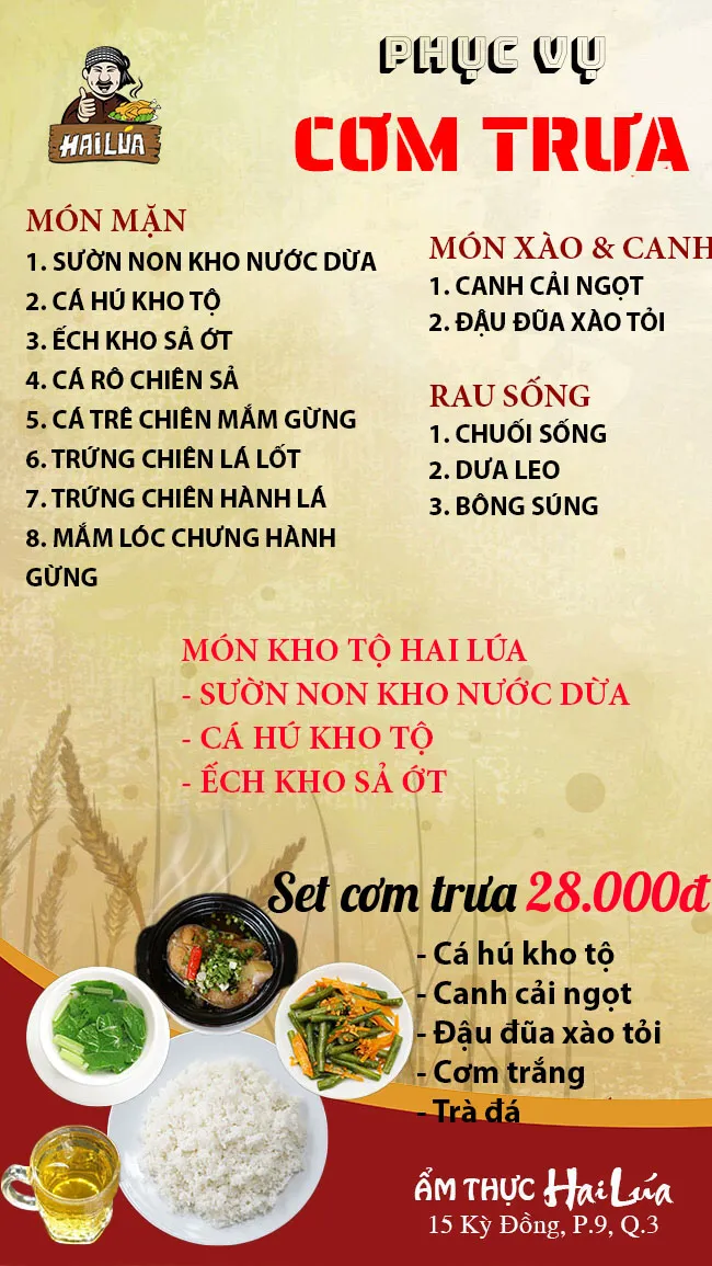 CƠM TRƯA NGÀY 22-05-2024 