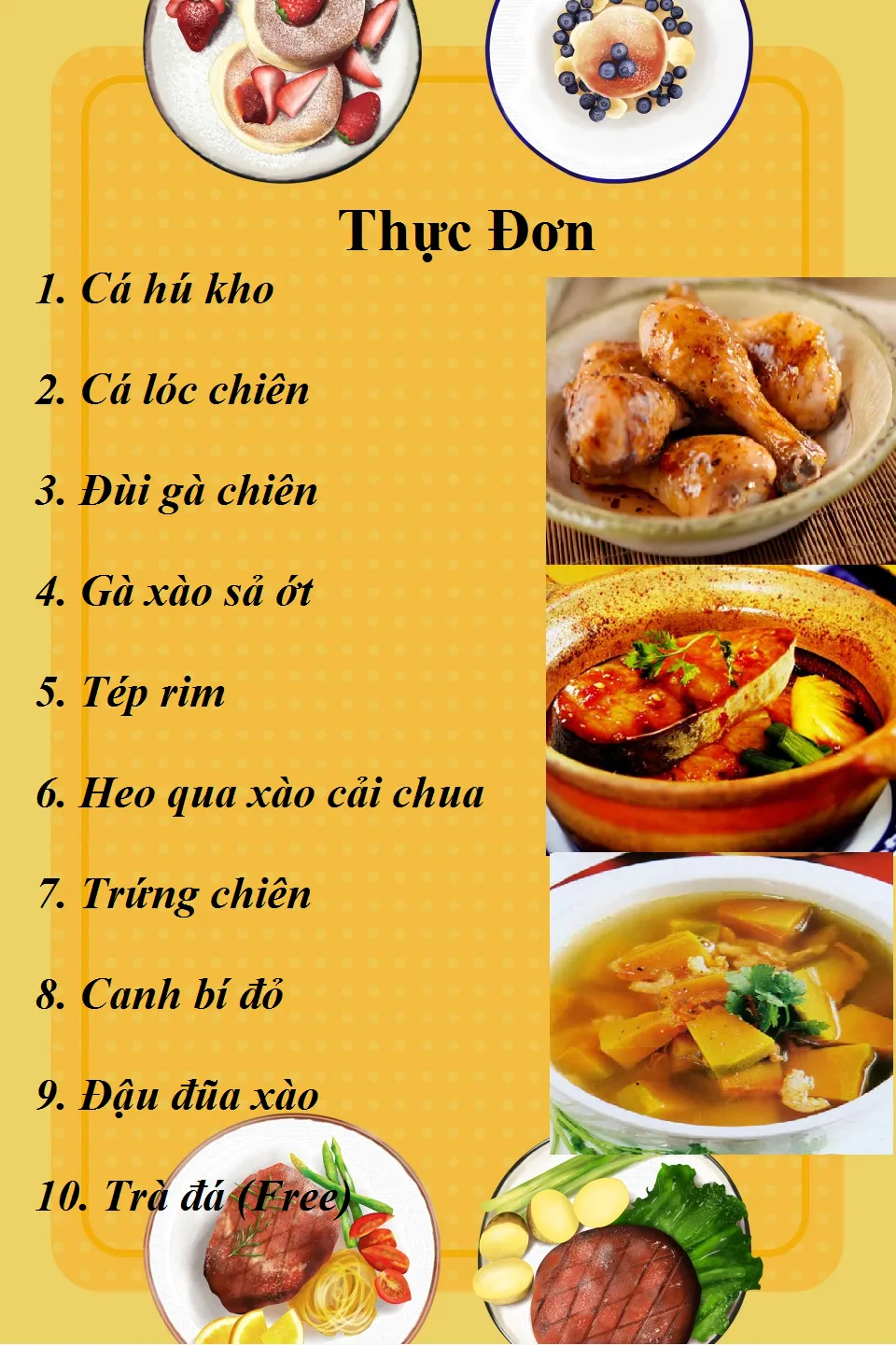 THỰC ĐƠN NGÀY 09-01-2020 