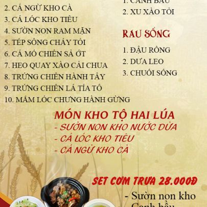 CƠM TRƯA NGÀY 29-07-2024