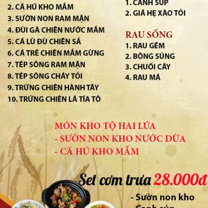 CƠM TRƯA NGÀY 03-12-2024