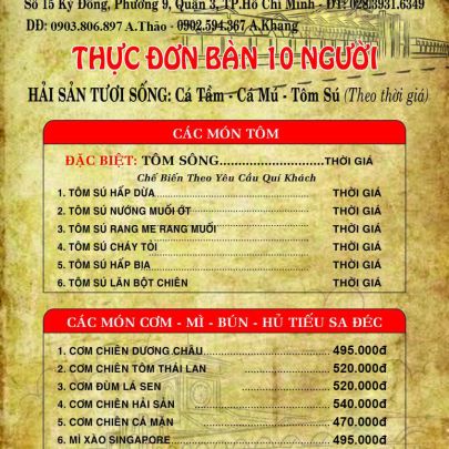 CÁC MÓN TÔM VÀ CÁC MÓN MÌ+BÚN+HỦ TIẾU SA ĐÉC