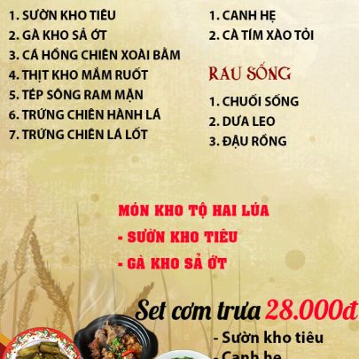 CƠM TRƯA NGÀY 29-08-2023