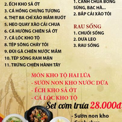 CƠM TRƯA NGÀY 15-10-2024