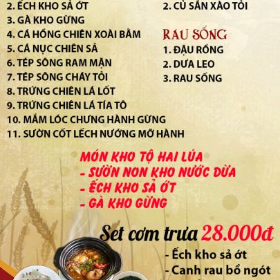 CƠM TRƯA NGÀY 22-11-2024
