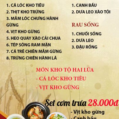 CƠM TRƯA NGÀY 25-10-2023