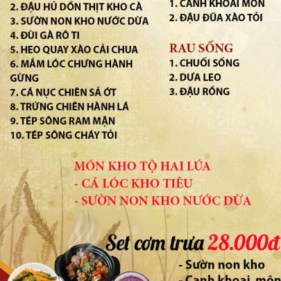 CƠM TRƯA NGÀY 18-12-2023