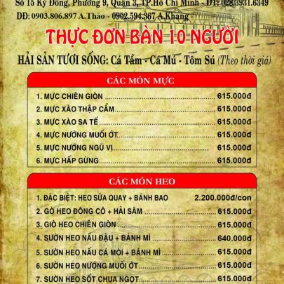 CÁC MÓN MỰC VÀ CÁC MÓN HEO