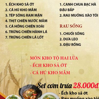 THỰC ĐƠN NGÀY 22-06-2023