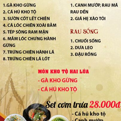 CƠM TRƯA NGÀY 27-10-2023