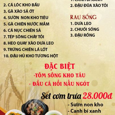 CƠM TRƯA NGÀY 19-12-2025