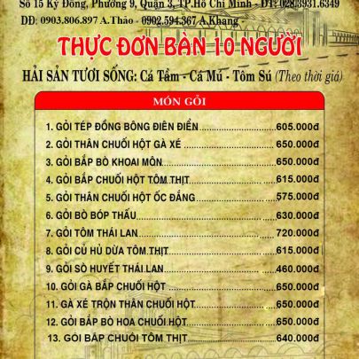 CÁC MÓN GỎI