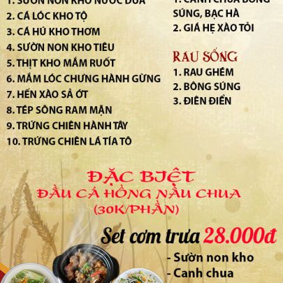 CƠM TRƯA NGÀY 25-04-2025