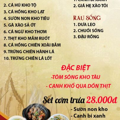 CƠM TRƯA NGÀY 16-12-2025