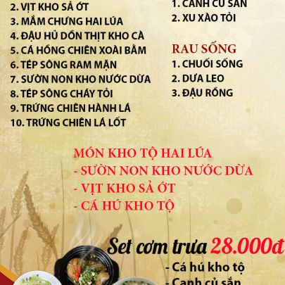 CƠM TRƯA NGÀY 23-01-2024