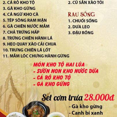 CƠM TRƯA NGÀY 15-07-2024