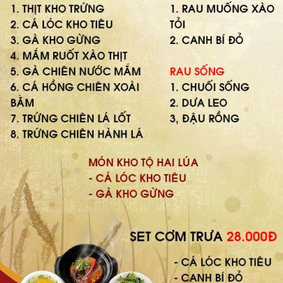 CƠM TRƯA NGÀY 17-01-2023