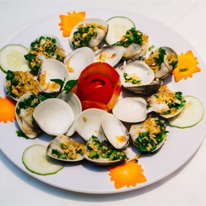 Nghêu nướng mỡ hành