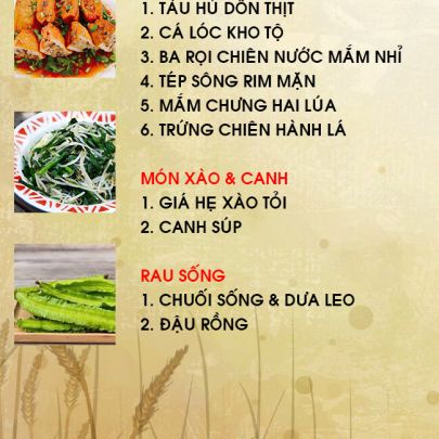 THỰC ĐƠN NGÀY 10-03-2022