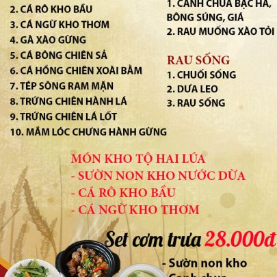 CƠM TRƯA NGÀY 30-08-2024
