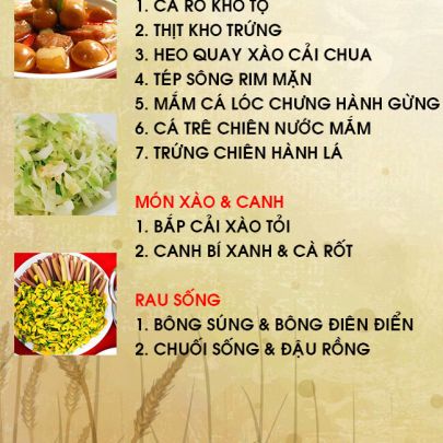 THỰC ĐƠN NGÀY 09-03-2022