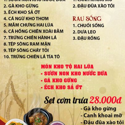 CƠM TRƯA NGÀY 29-02-2024