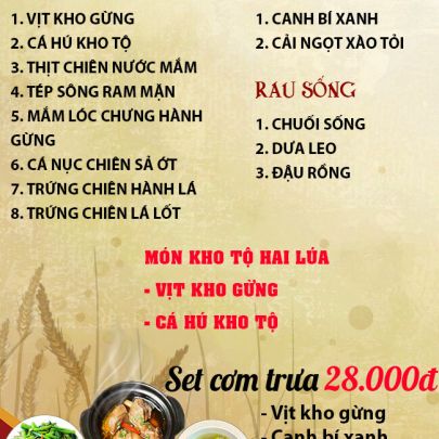 CƠM TRƯA NGÀY 23-08-2023