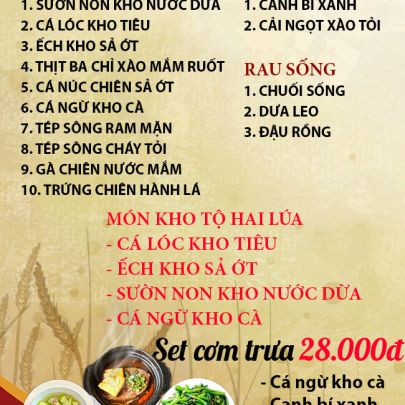 CƠM TRƯA NGÀY 28-11-2023