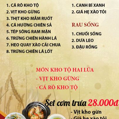 THỰC ĐƠN NGÀY 20-06-2023