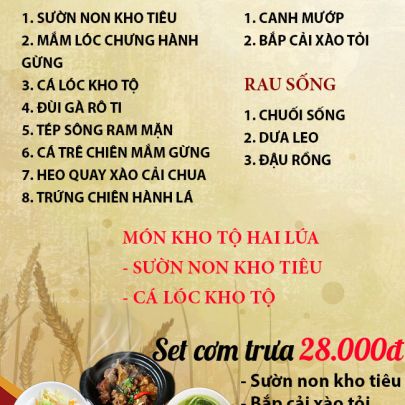 CƠM TRƯA NGÀY 04-10-2023