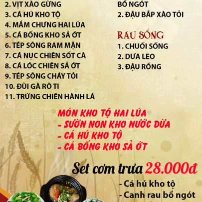 CƠM TRƯA NGÀY 26-09-2024