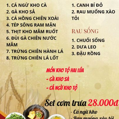 CƠM TRƯA NGÀY 25-04-2023