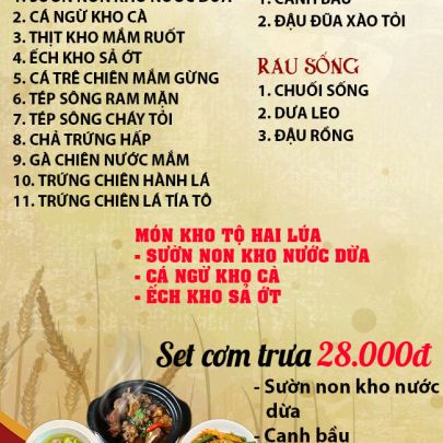 CƠM TRƯA NGÀY 26-03-2024
