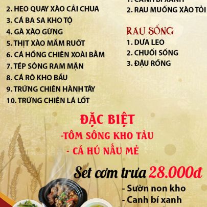 CƠM TRƯA NGÀY 26-12-2025