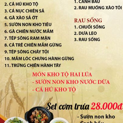 CƠM TRƯA NGÀY 23-10-2024