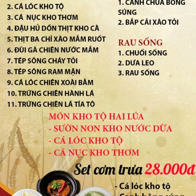 CƠM TRƯA NGÀY 01-10-2024