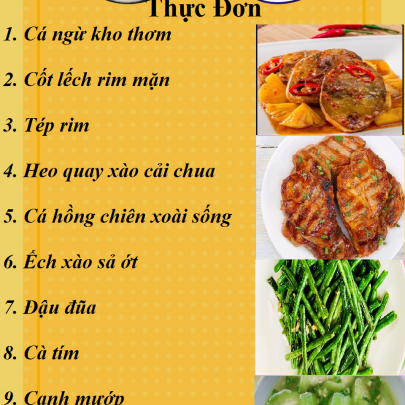 THỰC ĐƠN NGÀY 30-12-2019